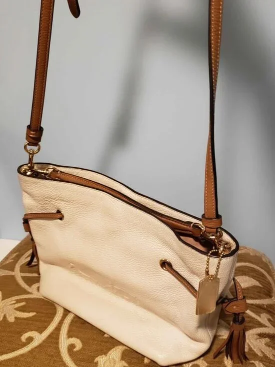 Coach Andy Crossbody Purse Horse & Carriage Logo Pebbled Leather - Picture 3 of 10